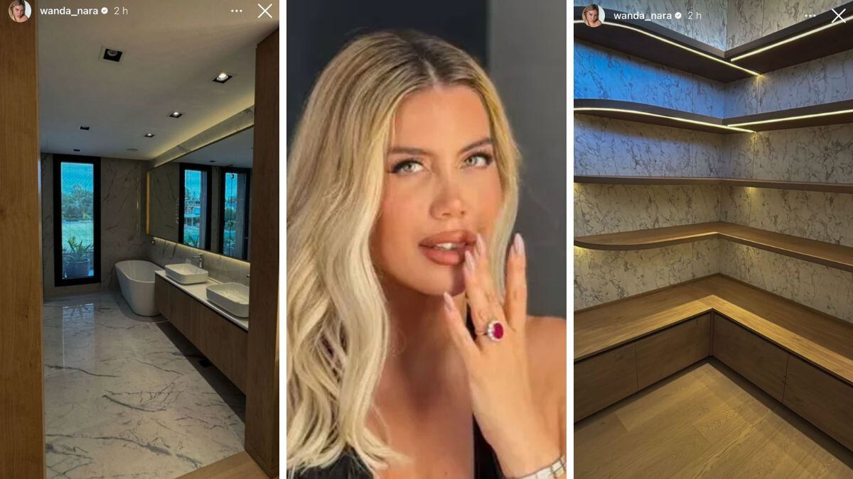 Wanda Nara mostró su exclusivo baño en la mansión de Nordelta.