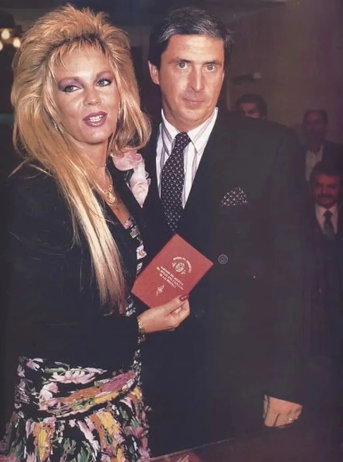 Graciela Alfano junto a Quique Capozzolo cuando se casaron.