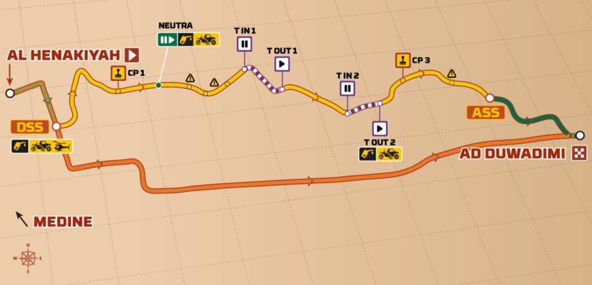 Se viene una segunda etapa con dunas y arena al comienzo y luego un segmento más veloz. (Dakar.com)