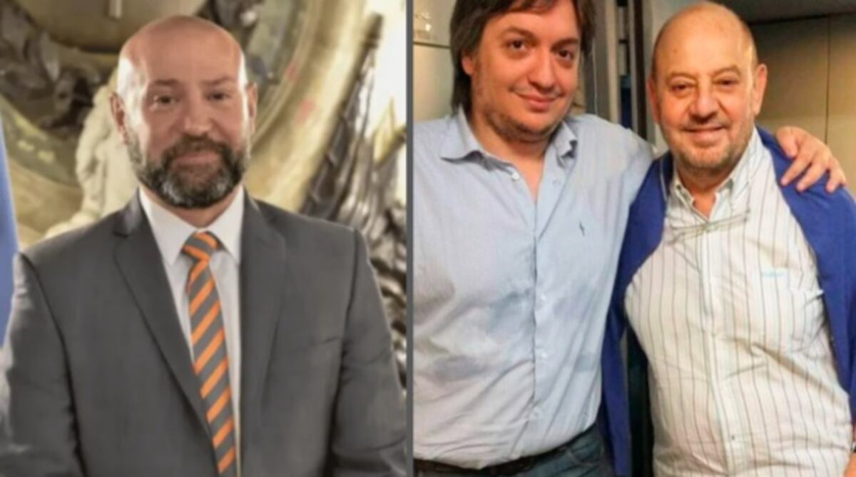 A la izquierda, Diego Spagnuolo; a la derecha, Máximo Kirchner y Jorge Lafauci.