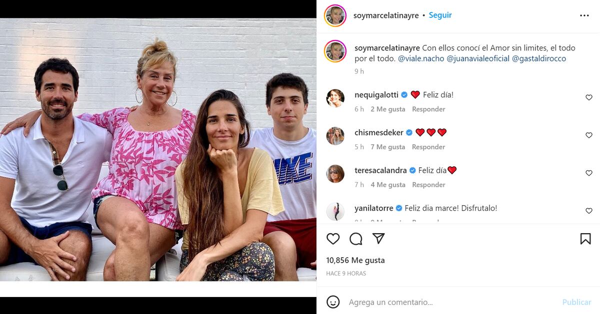 Marcela Tinayre y sus posteos por el Día de la madre. (Instagram @soymarcelatinayre)