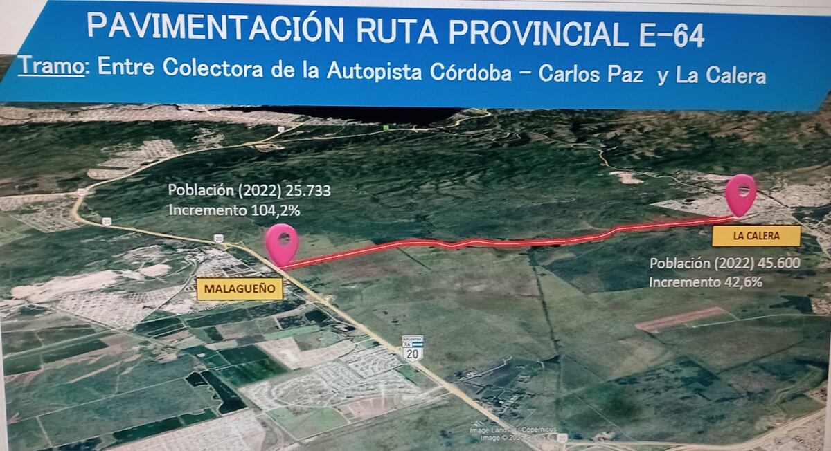 El mapa que presemntó la Provincia con la nueva ruta marcada