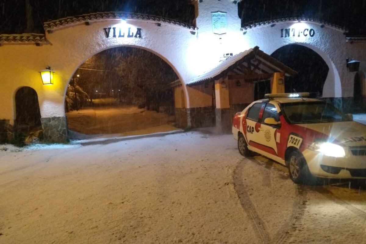 La nieve en Villa Intico.