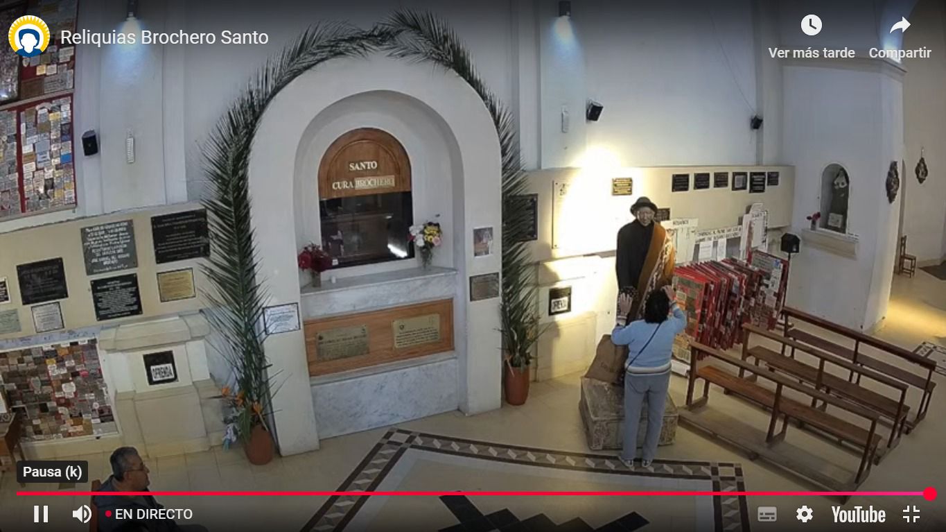Asi se ve por el sitio de internet, en vivo, el santuario de Brochero en Córdoba.
