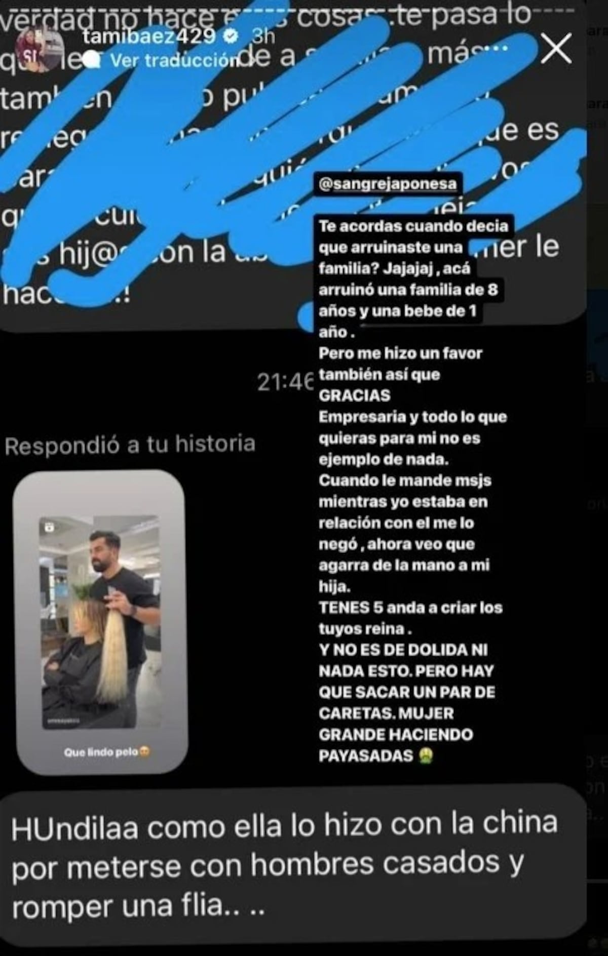 Captura de pantalla del Instagram @tamibaez429