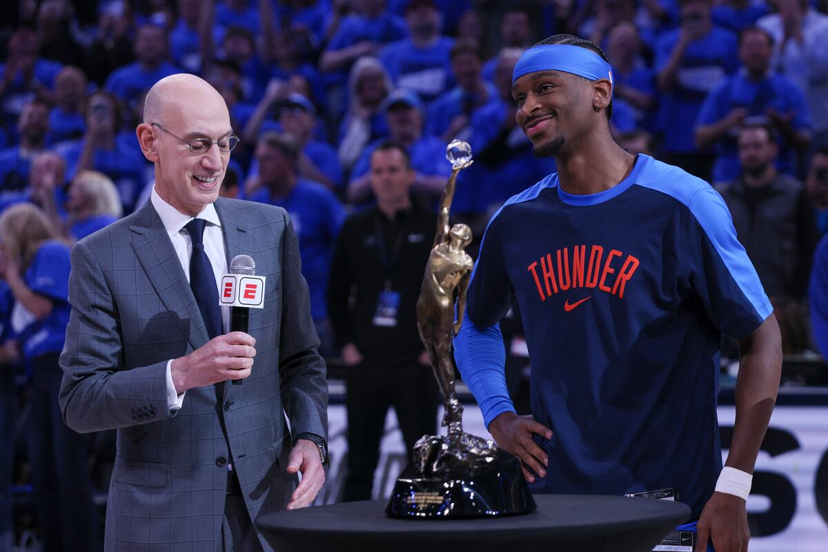 El actual MVP de la NBA, Shai Gilgegous-Alexander del Thunder de Oklahoma City se pierde el All-Star 2026 por lesión. (AP Foto/Nate Billings)