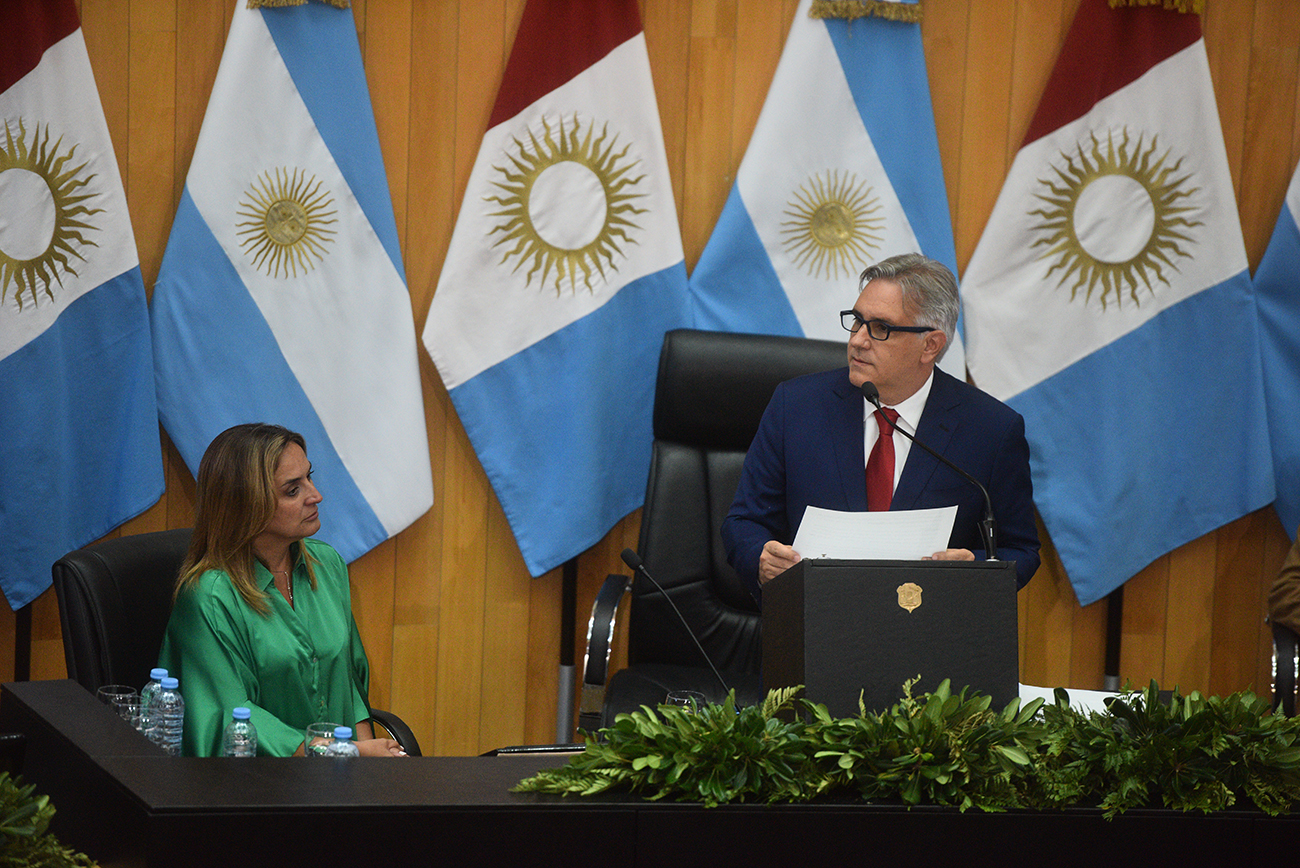 El gobernador Martín Llaryora y la apertura de sesiones de 2024. (Pedro Castillo / La Voz)