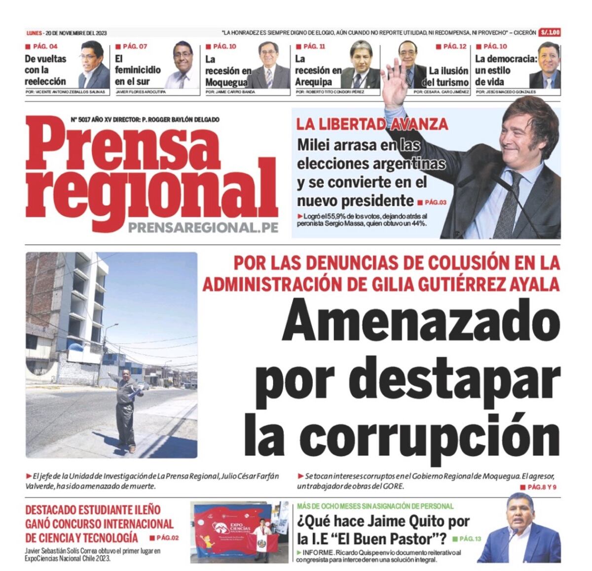 Las tapas de diarios con el triunfo de Milei.