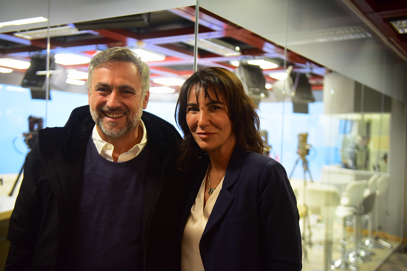 Natalia de la Sota y Ramón Mestre se encontraron en La Voz del Interior. (José Gabriel Hernández/La Voz)