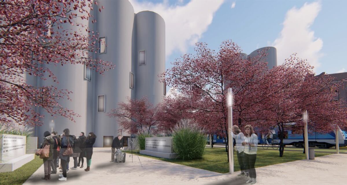 Vista interna de los circuitos de circulación dentro del predio, cerca de los silos.
