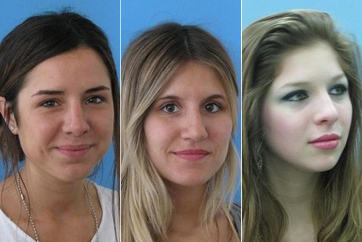 Cande y Mica Tinelli. Romina Malaspina en tercer lugar. (Twitter @LaFotoDelDNI)