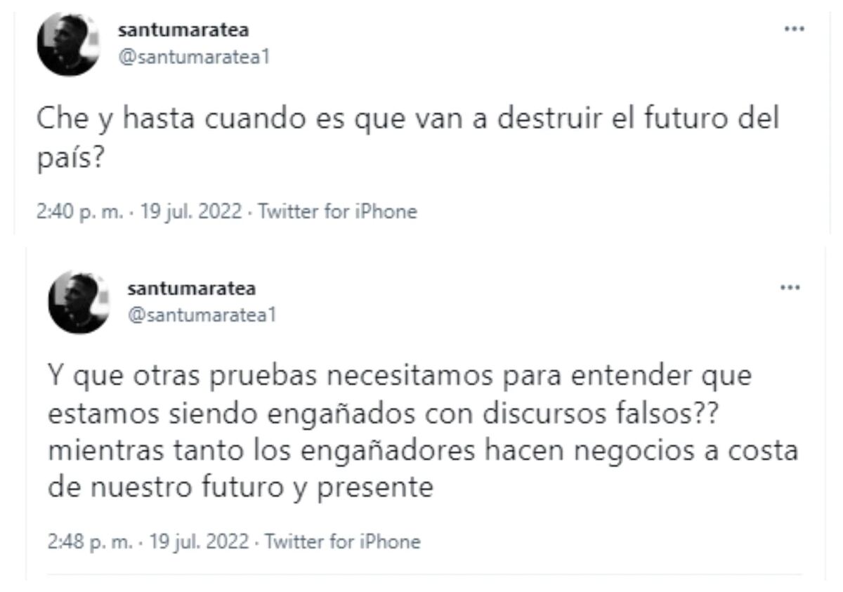 Los tuits de Santi Maratea.