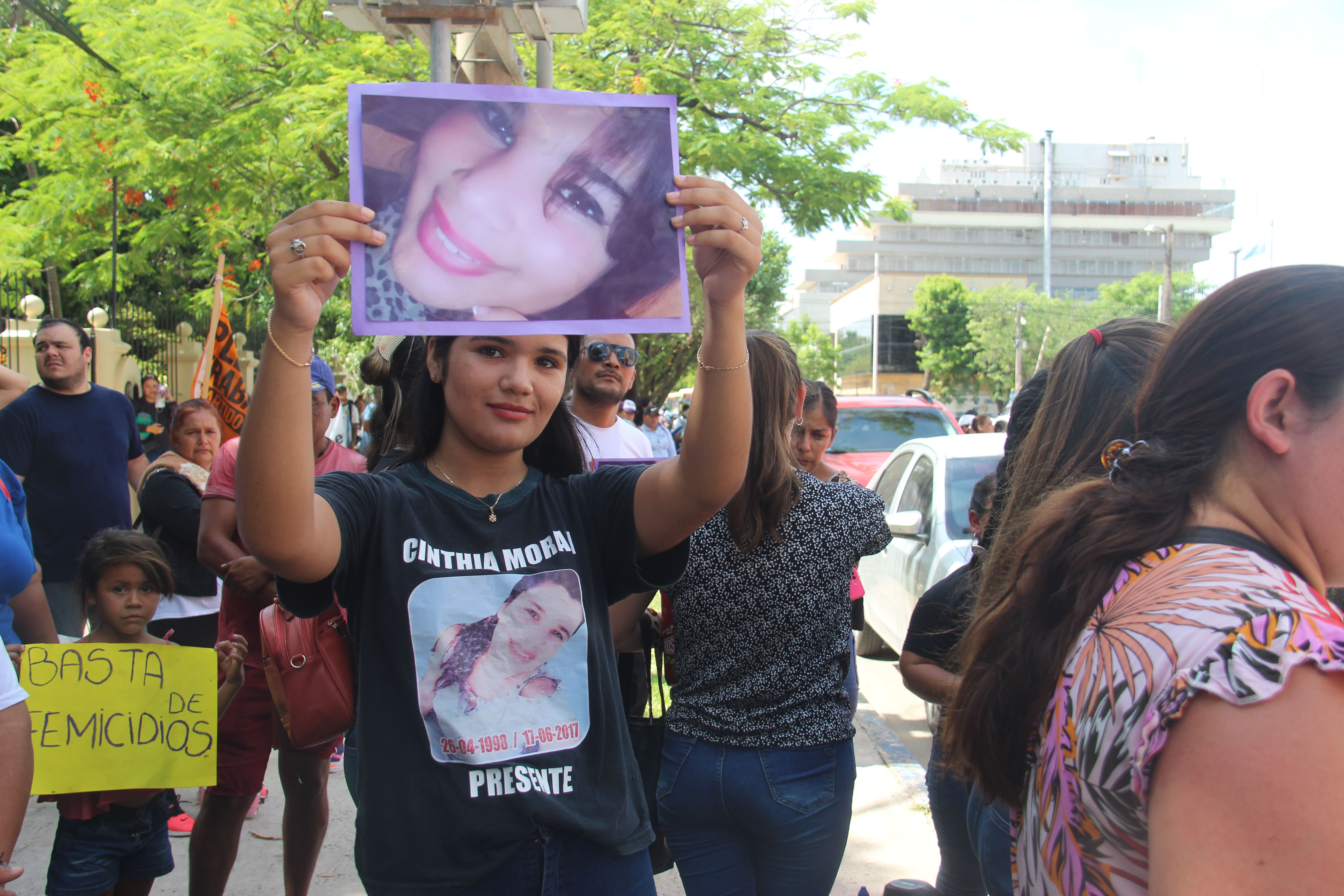 Cinthia Morán, a quien en junio de 2017 drogaron, violaron, atacaron a golpes y arrojaron aun con vida a un zanjón en la ciudad formoseña de Clorinda. (José Gandolfi/Télam)