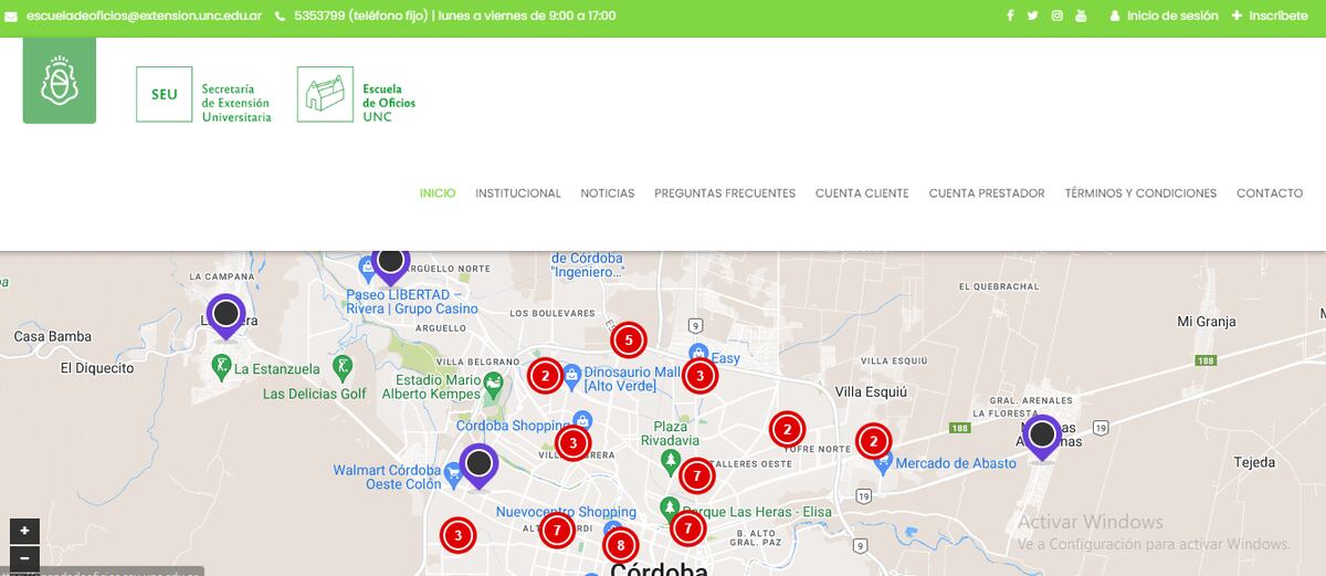 La búsqueda en la plataforma se puede realizarse por zona y palabra clave. (Captura de Pantalla)