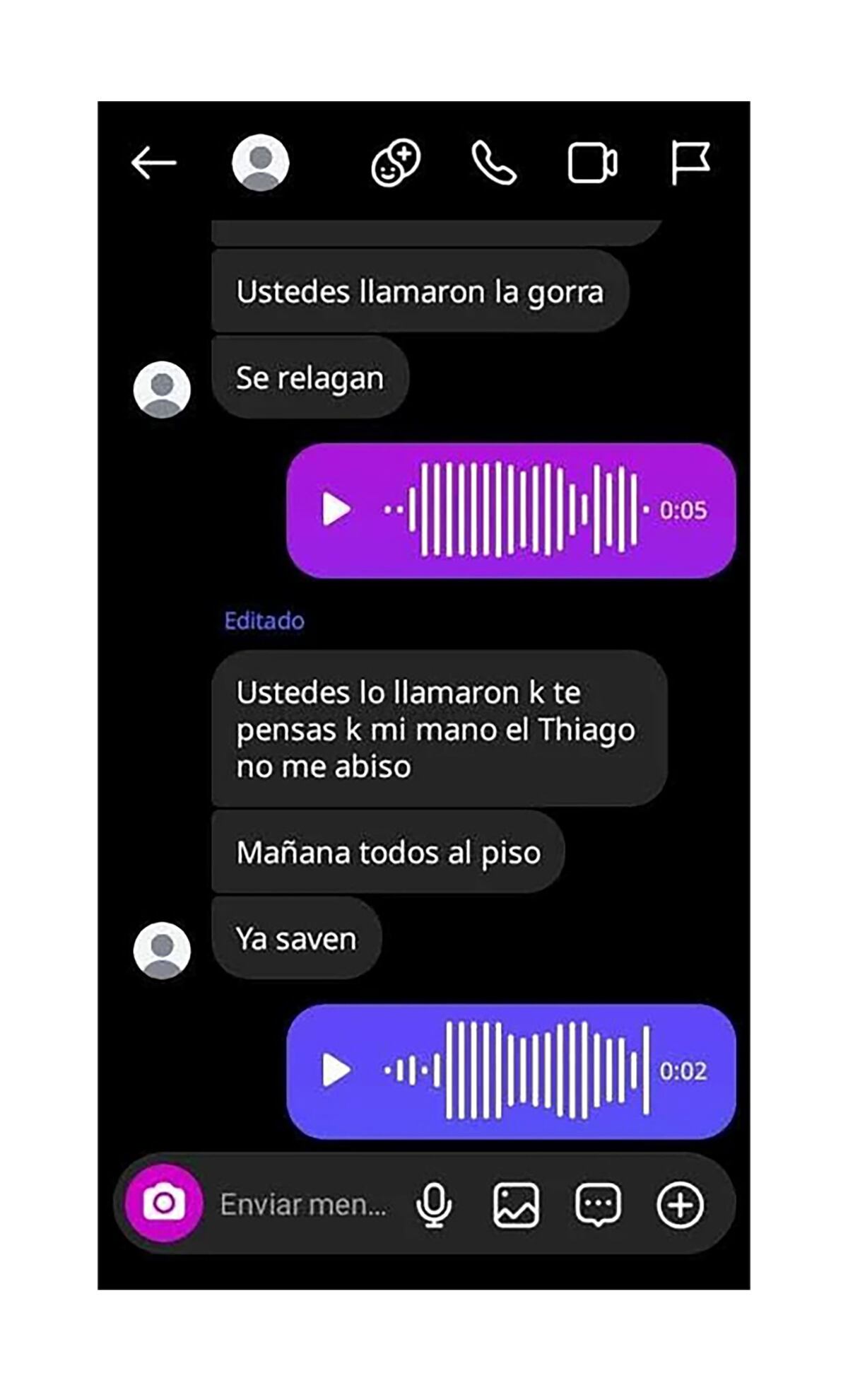 Amenazas en un colegio de Mar del Plata. (Gentileza)