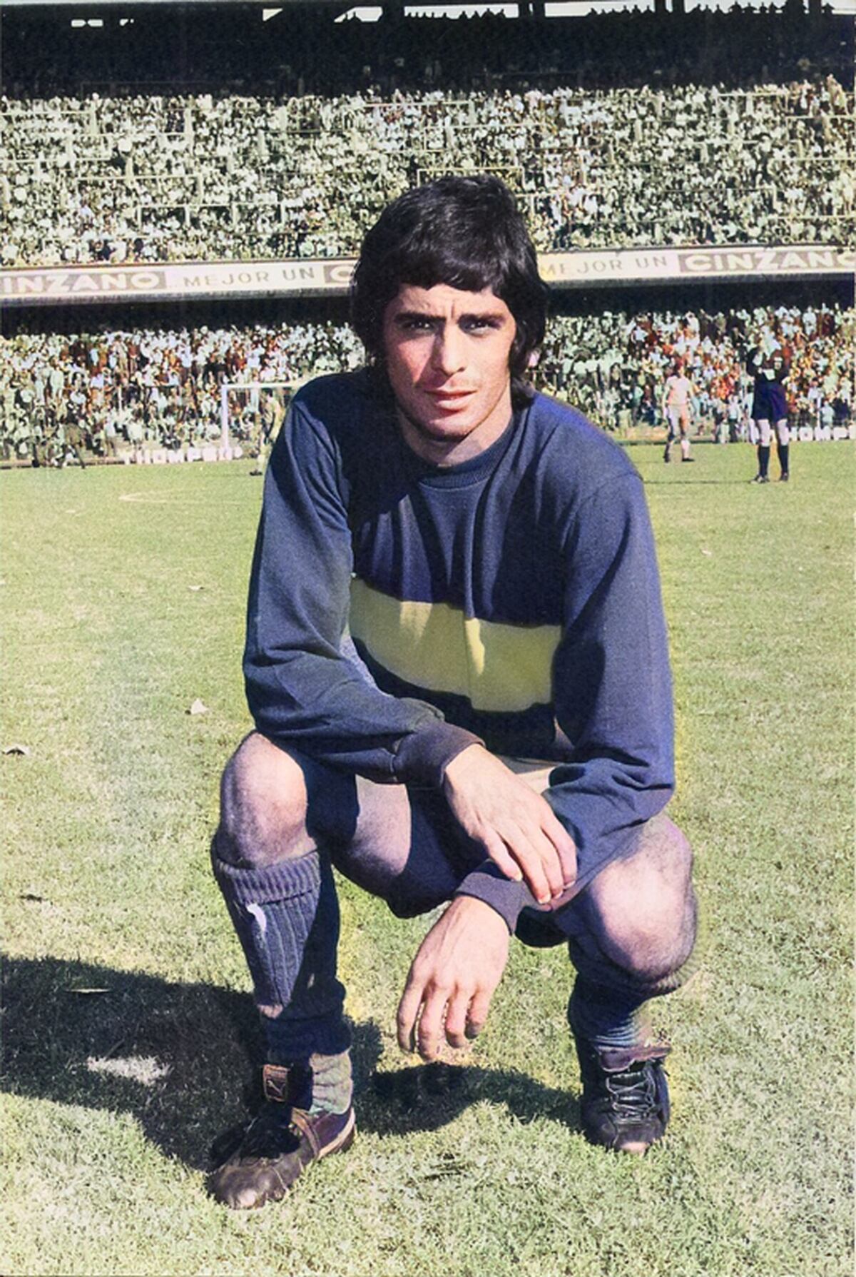 "Chupete" Guerini como jugador de Boca, en 1973. (Archivo Gustavo Farías)
