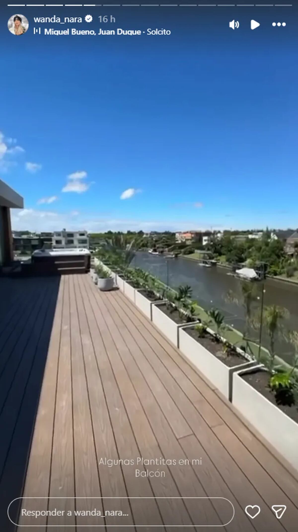 Así es la vista desde el balcón de Wanda Nara.