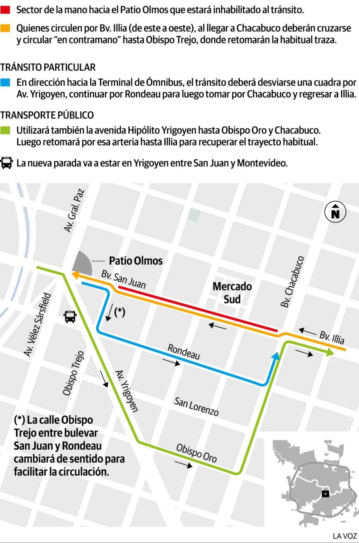 Infografía: Las alternativas para el tránsito en la zona del Mercado Sud
