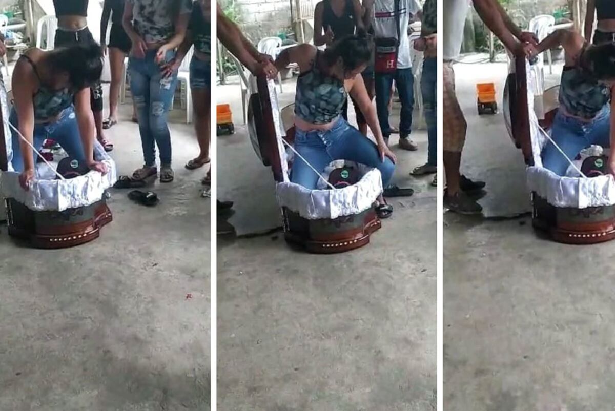 En otras imágenes, las mujeres bailaron directamente encima del cuerpo. (TN)
