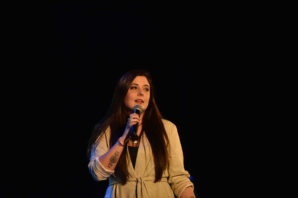 Evento. María Bruno en la primera charla sobre gestión de las emociones. (Facundo Luque / La Voz)