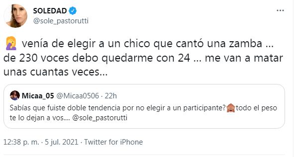 Twitter de Soledad Pastorutti