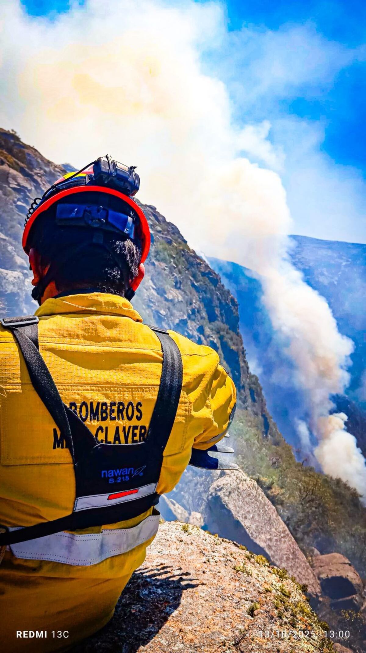 El incansable trabajo de Bomberos en Parque Nacional Quebrada del Condorito. (Bomberos de Mina Clavero)