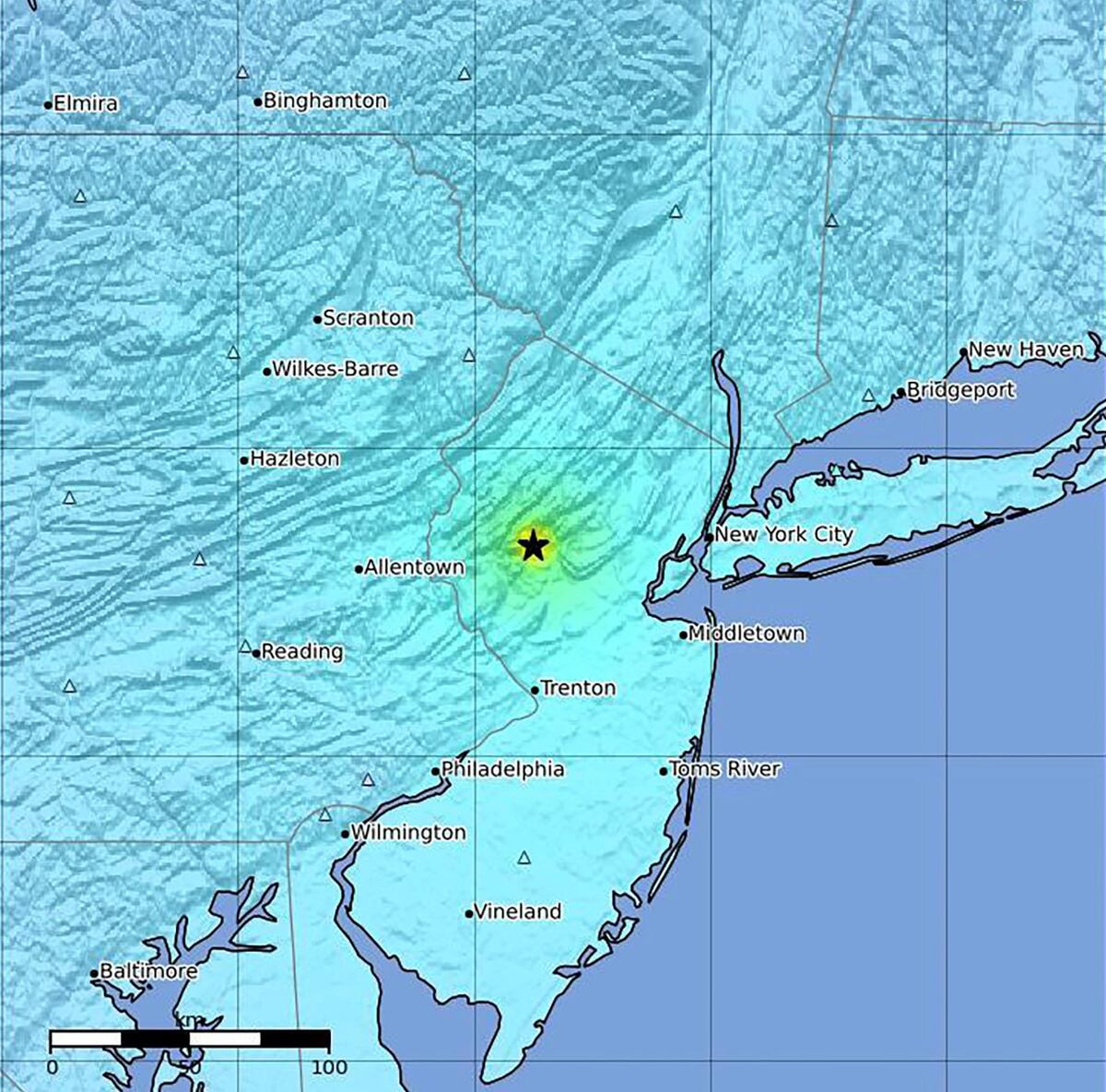 Nueva York. El epicentro del temblor (AP).