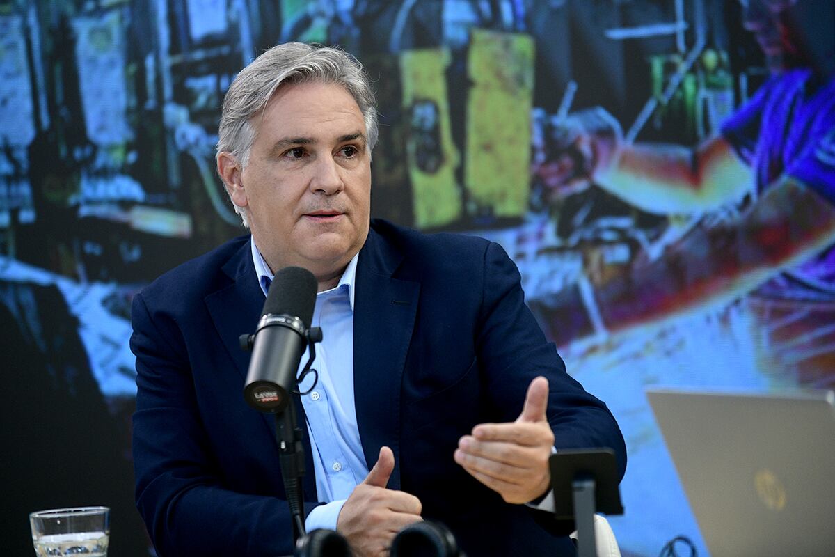 Martín Llaryora, gobernador de la provincia de Córdoba, en La Voz en Vivo. (Ramiro Pereyra / La Voz)
