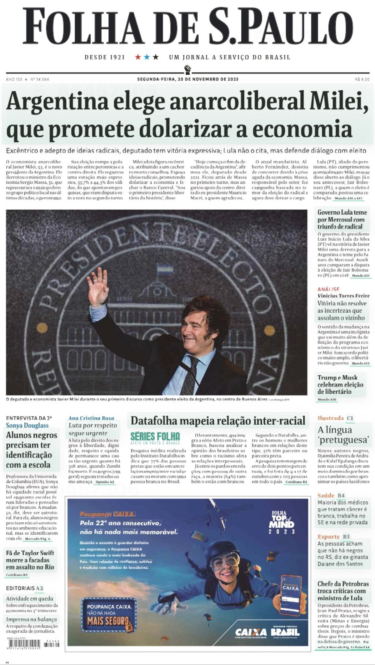 Las tapas de diarios con el triunfo de Milei.