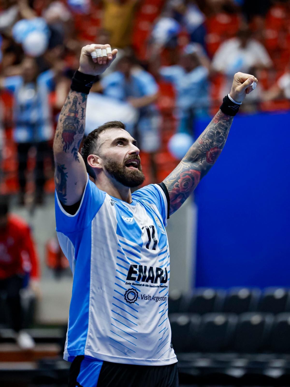 Lucas Moscariello, líder y referente de Los Gladiadores que en Alemania 2027 disputarán su 16º Mundial consecutivo. (Gentileza Lucas Moscariello / Jorge Olmedo)