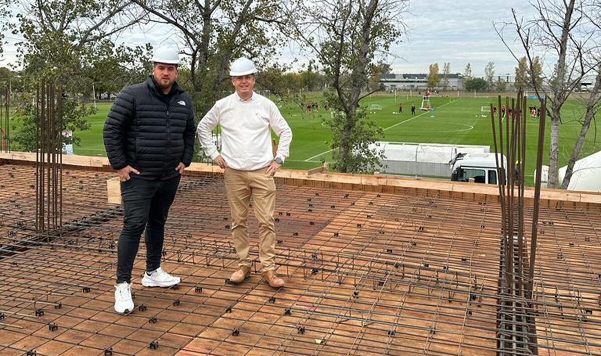 Cavagliatto y su vice Domínguez durante la primera etapa de las obras (Foto: Prensa Instituto).