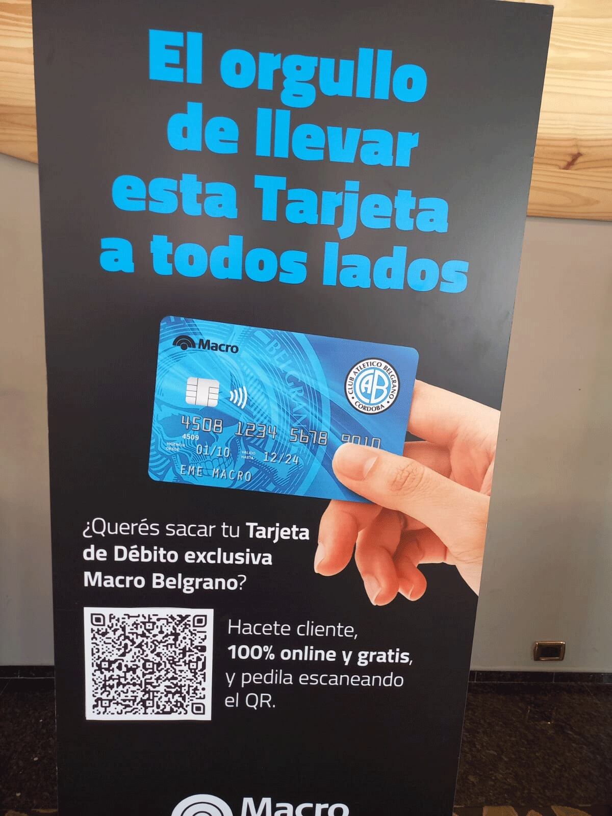 Belgrano ya tiene su tarjeta del banco Macro. (La Voz)