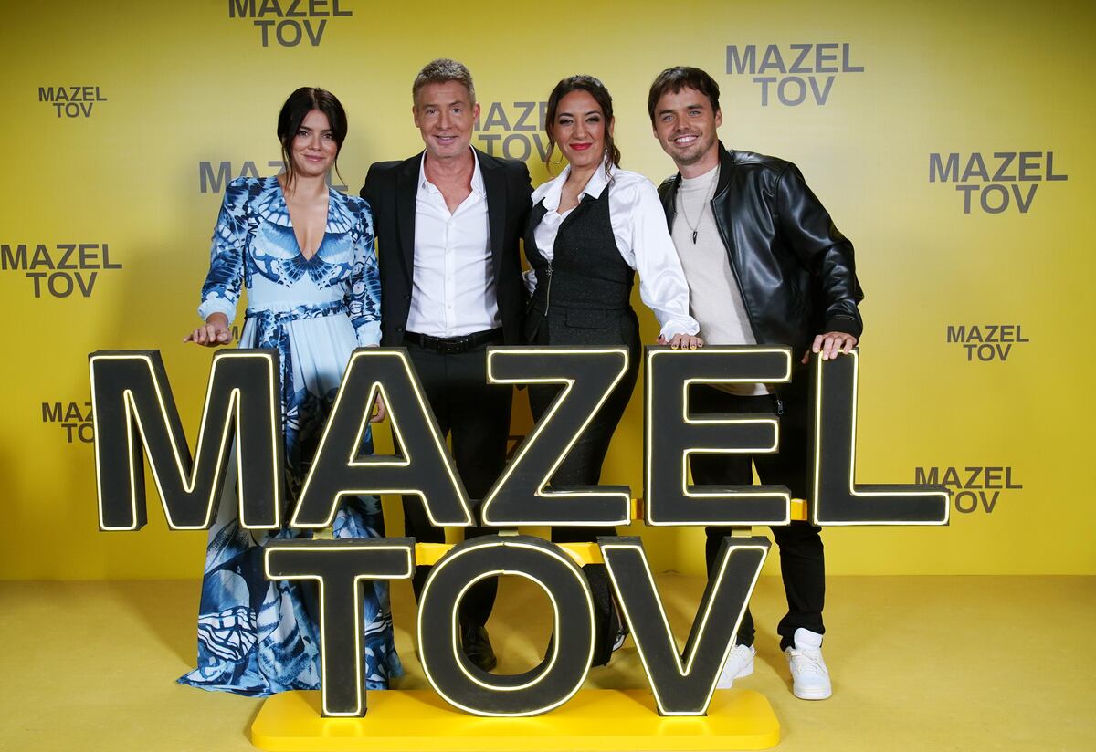Natalie Pérez, Adrián Suar, Lorena Vega y Benjamín Rojas en el evento de prensa de "Mazel Tov". (Foto: Prensa)