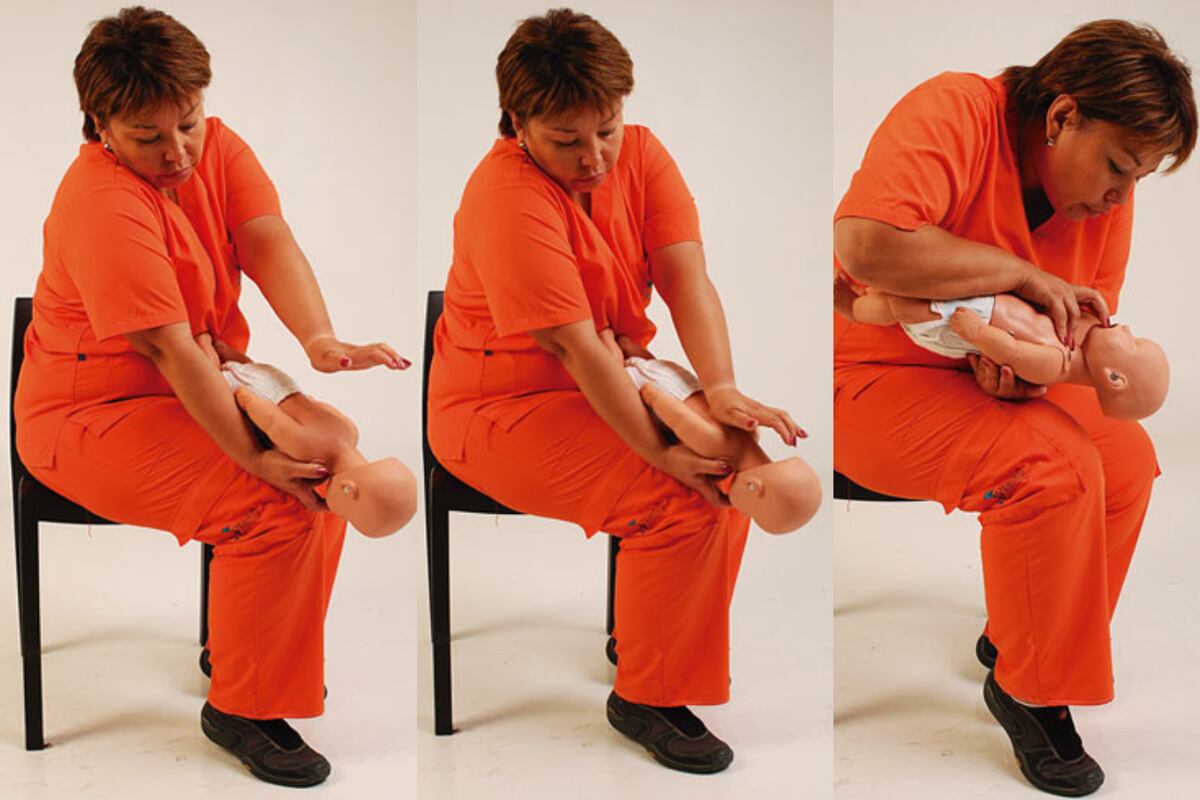 guía práctica para actuar ante un atragantamiento de un bebé. Maniobra de Heimlich.