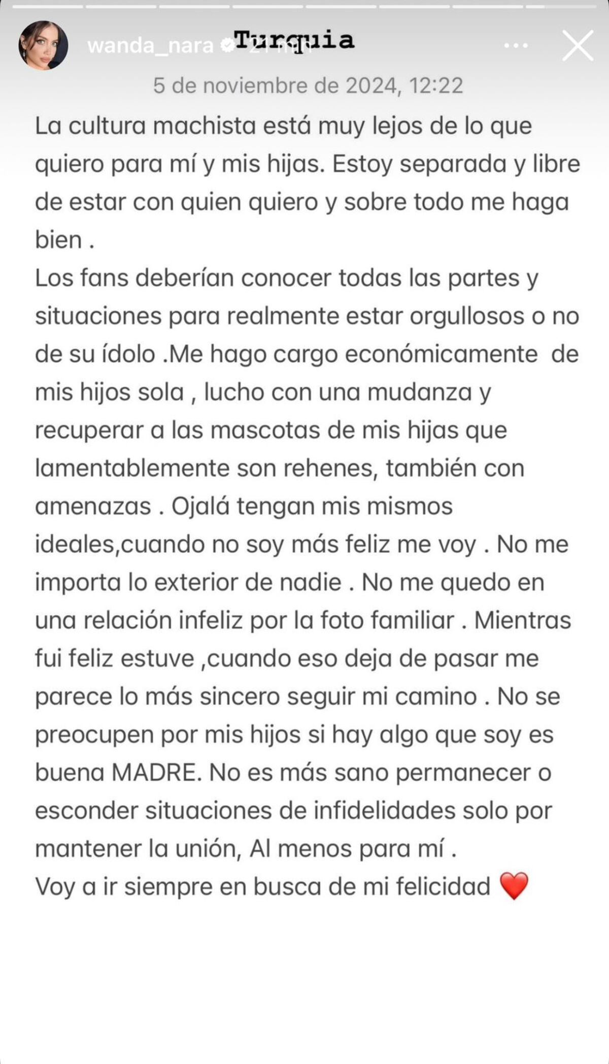 El comunicado de Wanda Nara sobre la relación de Mauro Icardi.