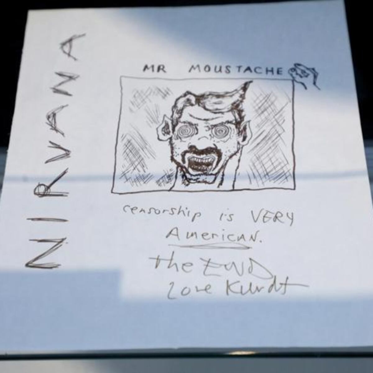 Dibujo de Kurt Cobain que fue subastado. (Julien's Auctions)