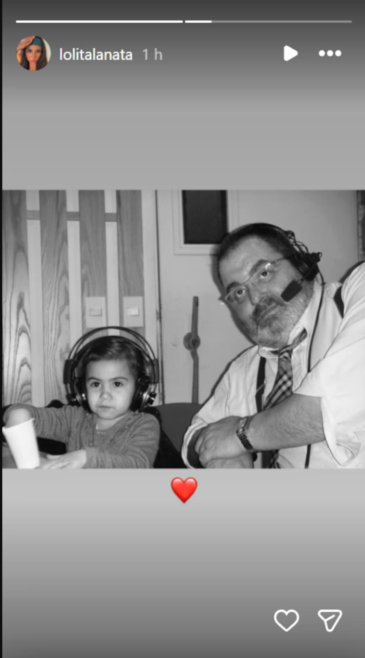 La foto que compartió Lola Lanata para recordar a su padre, Jorge, en el aniversario de su fallecimiento. (Foto: Captura de pantalla de Instagram)