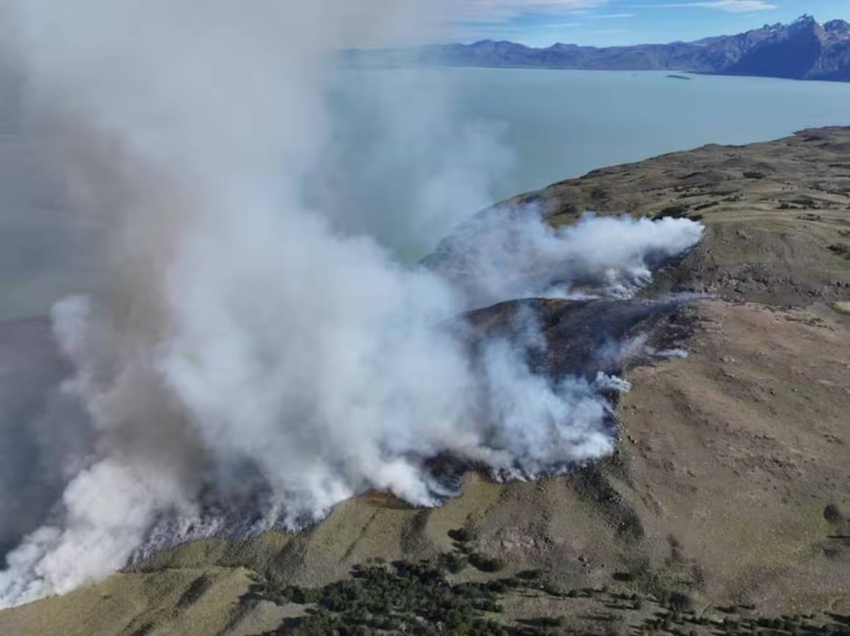 Alerta en Santa Cruz: se registra un incendio forestal en el Cerro Huemul, cerca de El Chaltén. (Foto: gentileza La Nación)