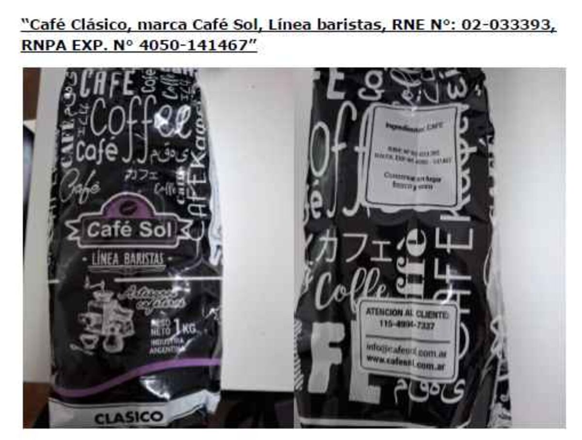 La Anmat prohibió 7 tipos de café de 3 marcas diferentes. (Anmat)