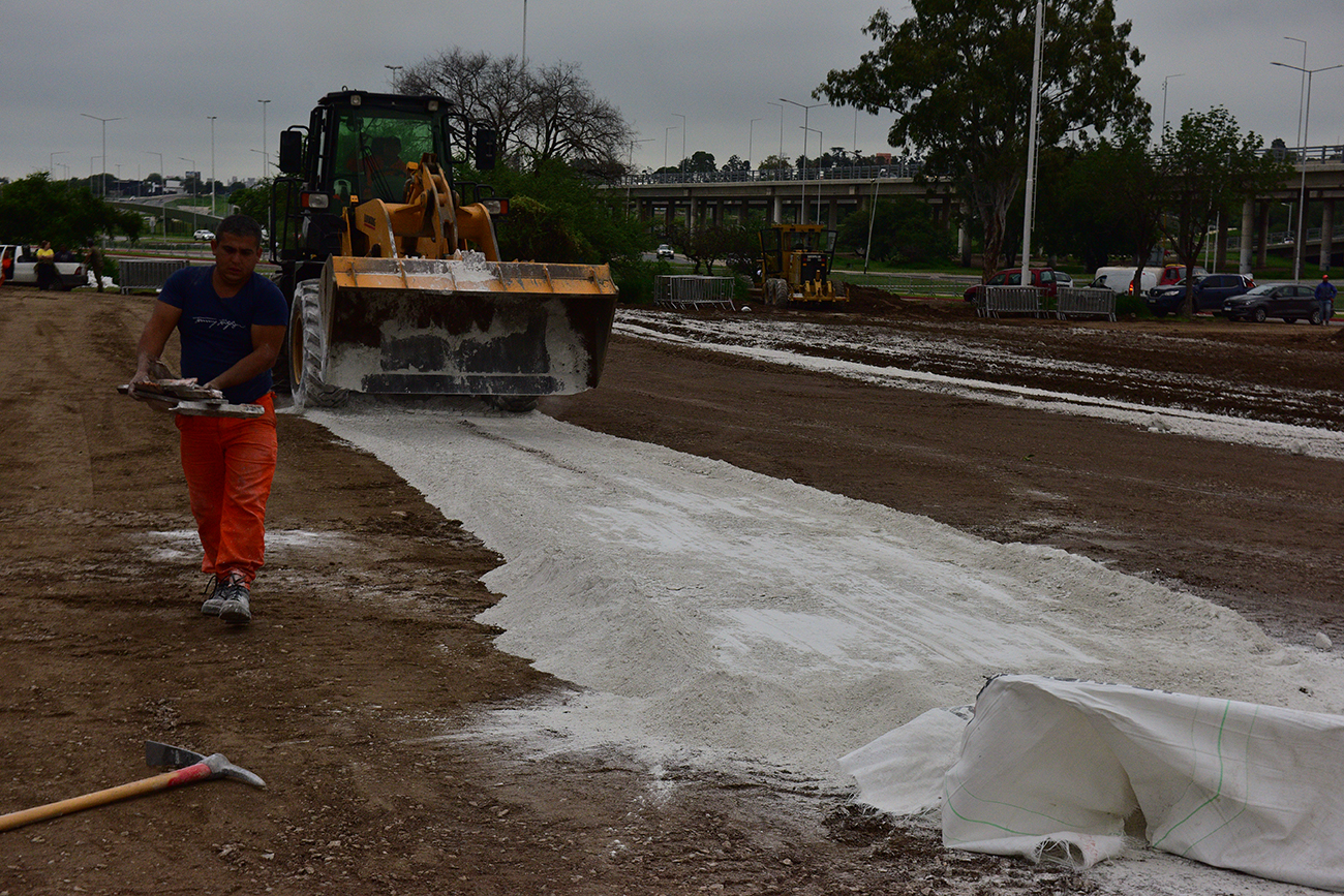 Las obras en el predio del ATP 250 de tenis en el Estadio Mario Alberto Kempes . (José Gabriel Hernández / La Voz)
