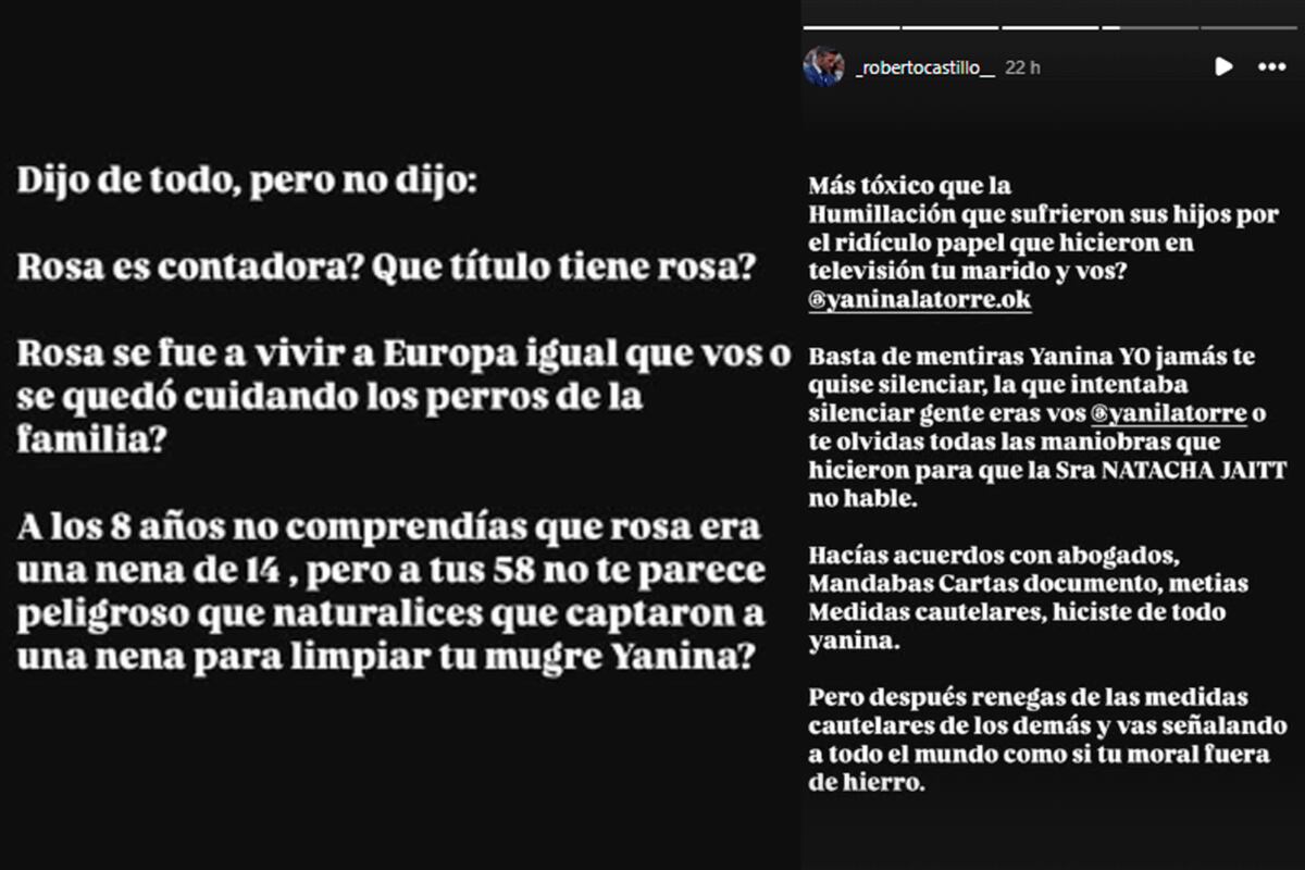 Roberto Castillo apuntó contra Yanina Latorre. Foto: captura pantalla.