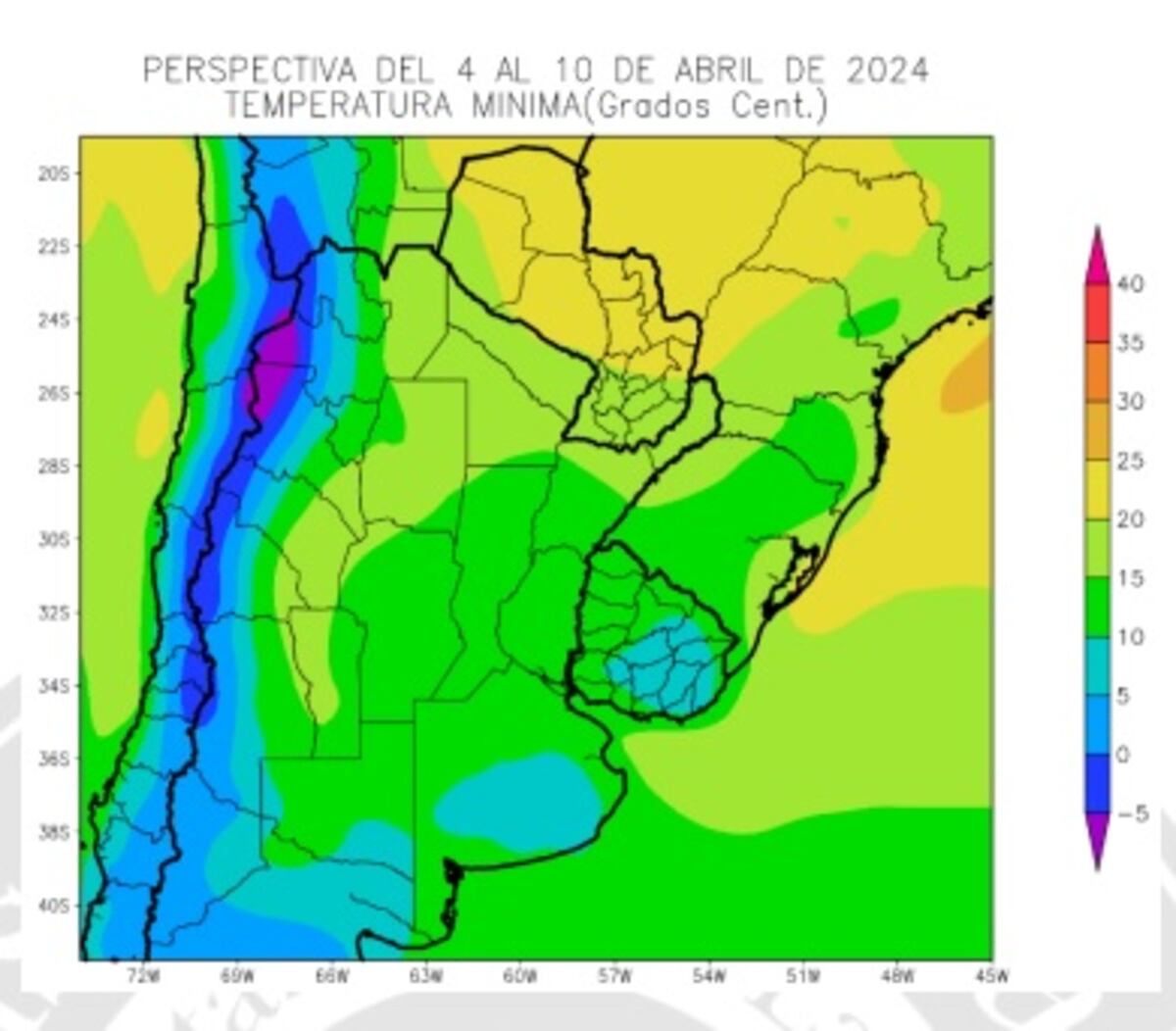 PERSPECTIVA AGROCLIMÁTICA. Del 4 al 10 de abril. (Bolsa de Cereales de Buenos Aires)