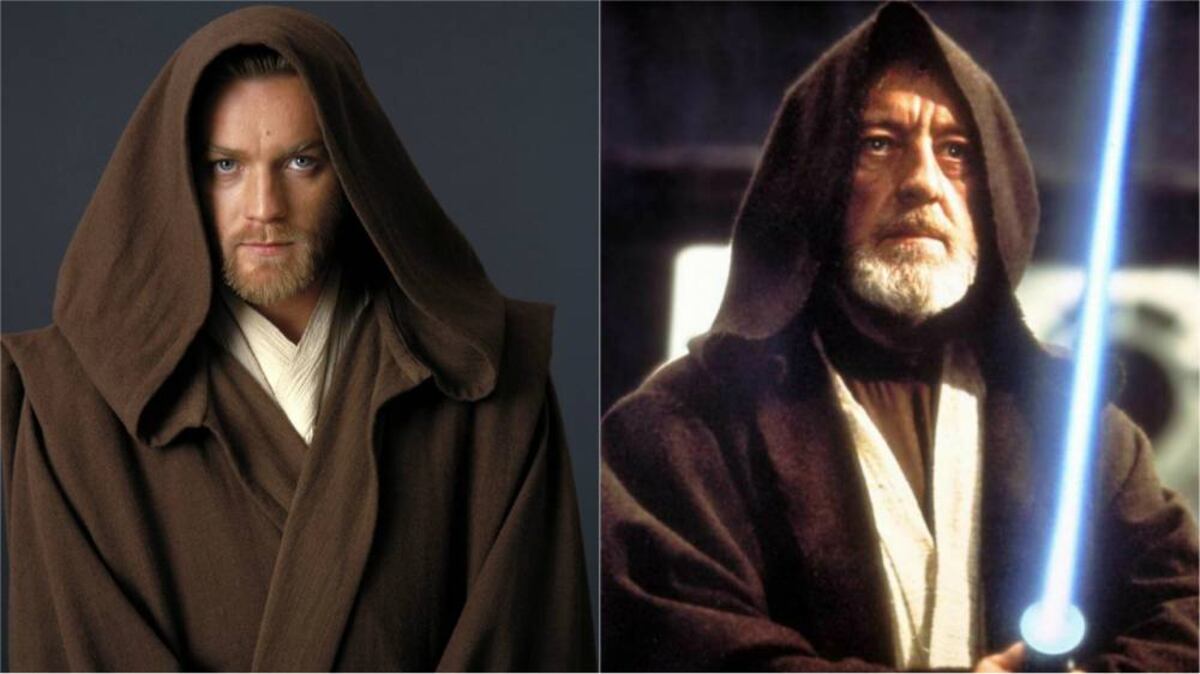 Ewan McGregor y Alec Guinness, los dos actores que dieron vida a Obi-Wan Kenobi.