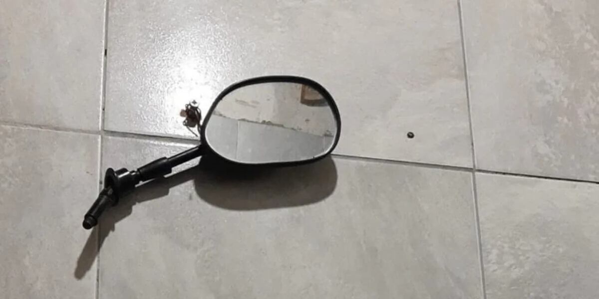 La joven encontró un espejo de moto en el baño de su papá. (X)