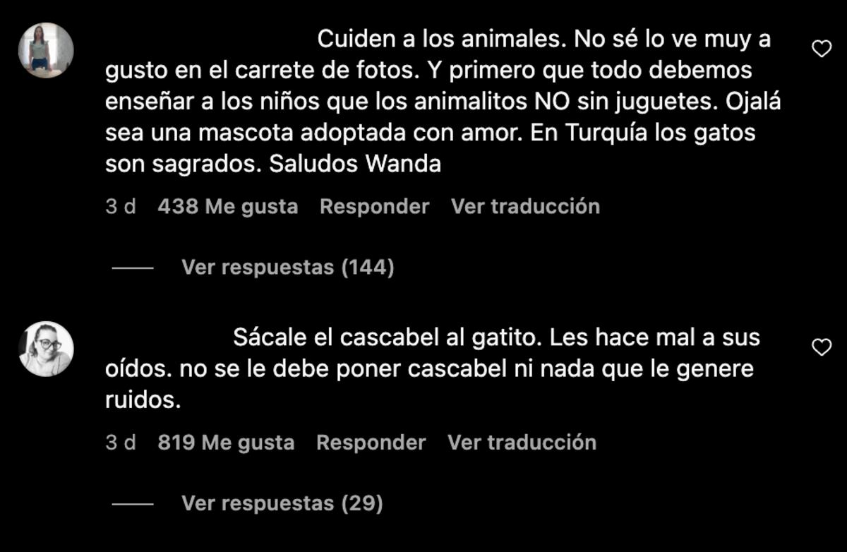 Algunos de los comentarios que le dejaron a Wanda Nara en su publicación. (Foto: Captura de pantalla)