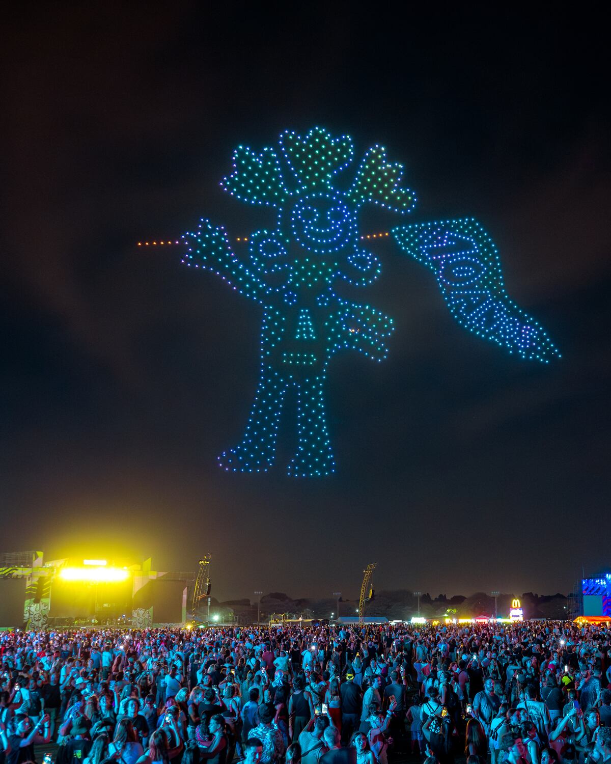 Lollapalooza 2025 y su impactante show de drones (fotos: Iluxman y Lumasky).