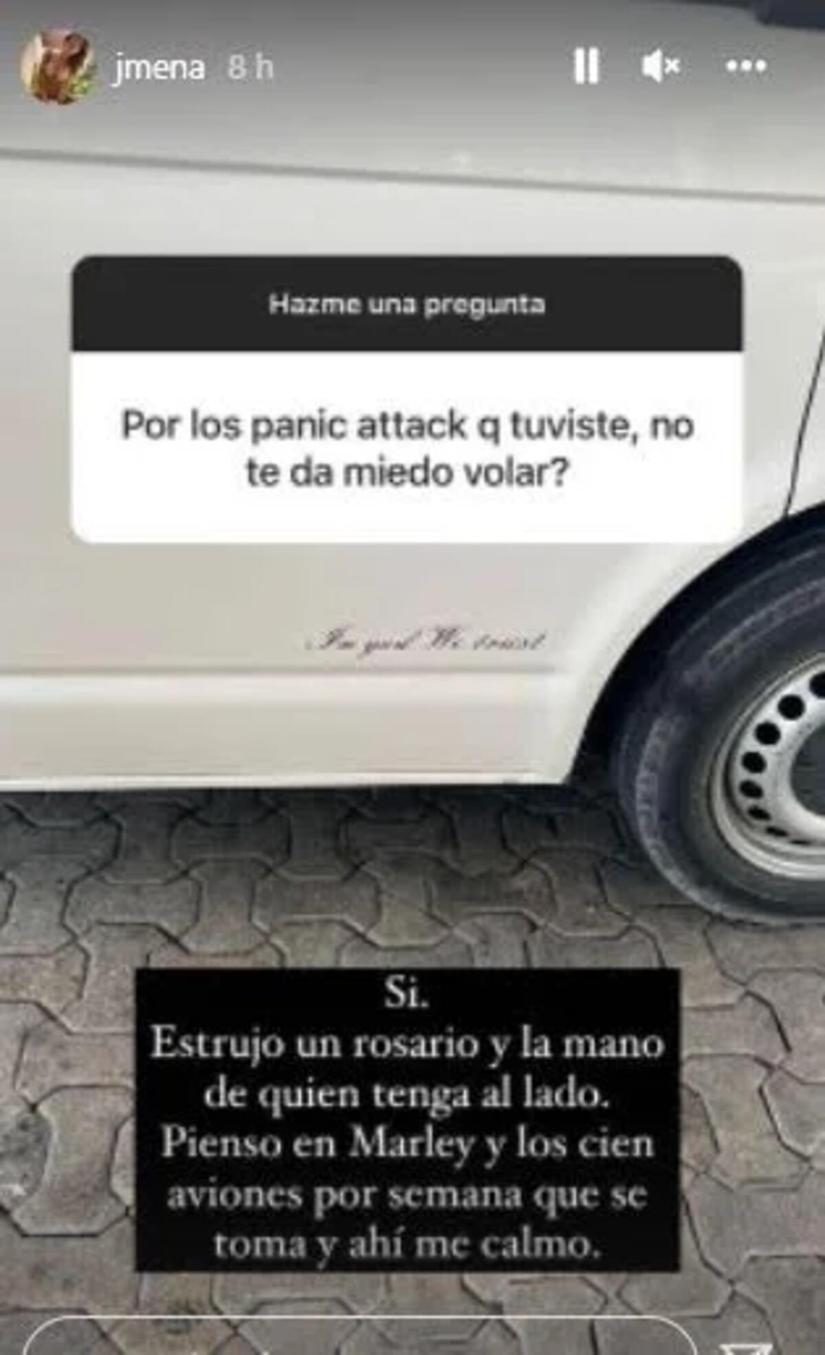 La cantante comparte con sus seguidores qué hace para combatir el miedo que le genera volar en avión