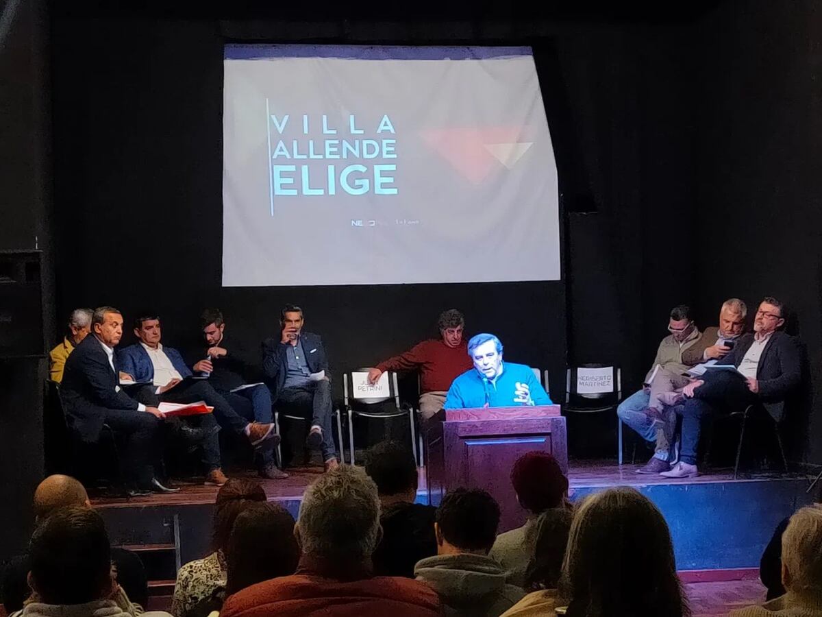 Los candidatos a intendente de Villa Allende, en el momento del debate. (Facebook Info Villa Allende)