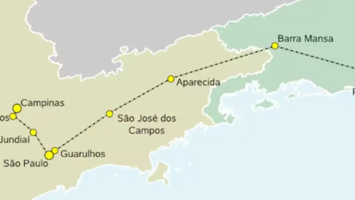 El recorrido conectará a Río de Janeiro y San Pablo.