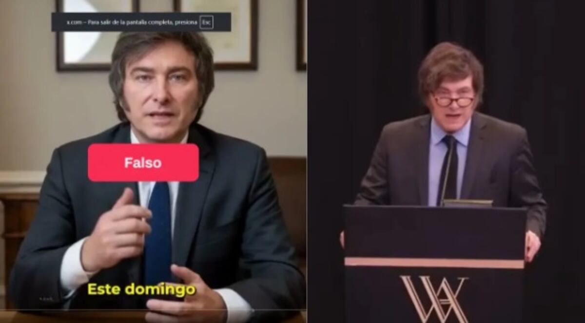 A la izquierda, la imagen generada con IA. A la derecha, la última aparición pública del presidente el 6 de septiembre en Los Ángeles.